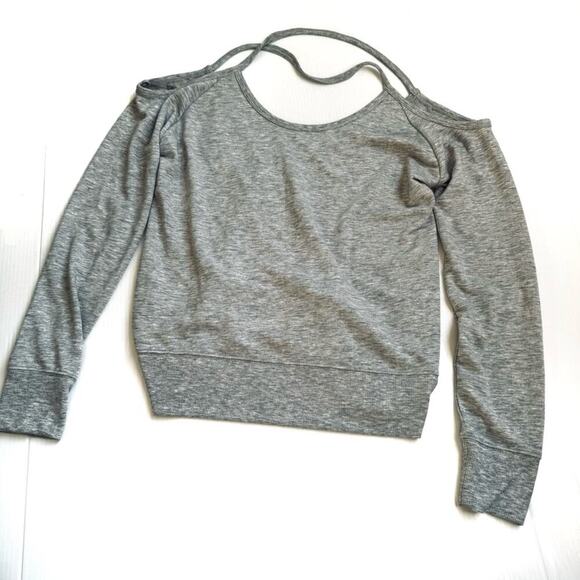 Victoria’s Sport long sleeve pullover top with thin shoulder strap size med grey - Picture 1 of 4
